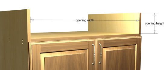 cabinet opening dimensions